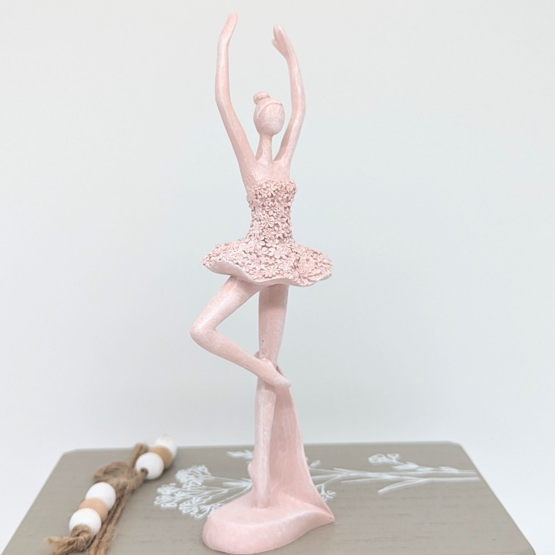 Pink Dancing Ballerina Statue