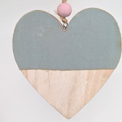 Rustic Blue White Hanging Heart Decor