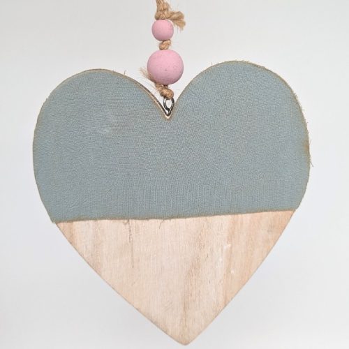 Rustic Blue White Hanging Heart Decor