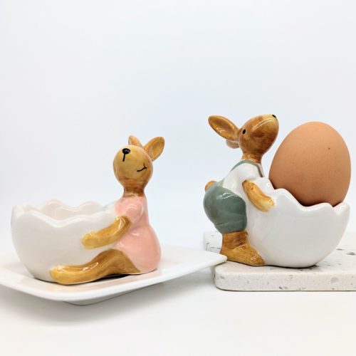 Bunny Rabbit Egg Cup Holder Set