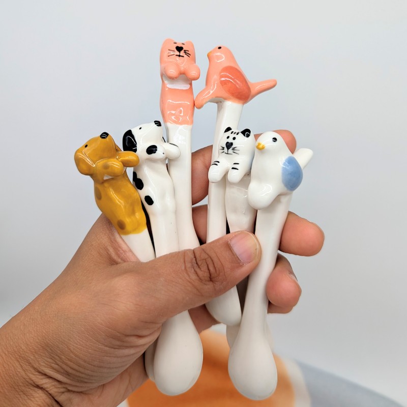 Ceramic Spoon - Bird, Cat , Dog