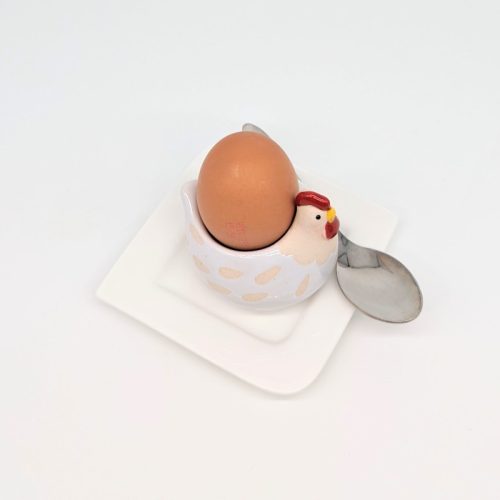 White Hen Egg Cup Holder - Set of 2