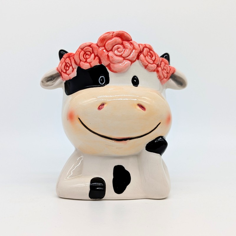 Flower Head Cow Planter