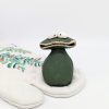 Funny Green Frog Cement Statue Ornament