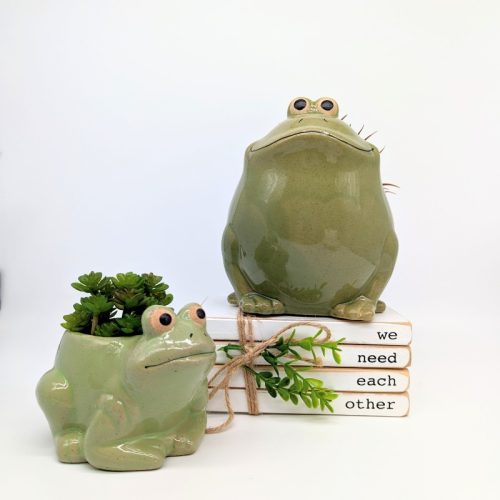 Happy Green Frog Planter Pot