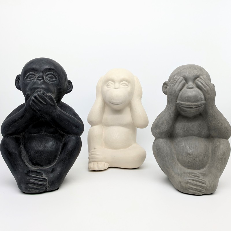 No Evil See Hear Speak Monkey Sculpture - Set of 3