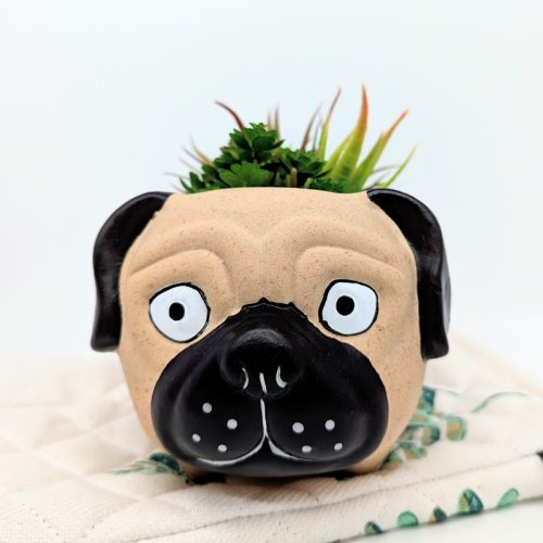 Big Eyes Pug Dog Planter Pot