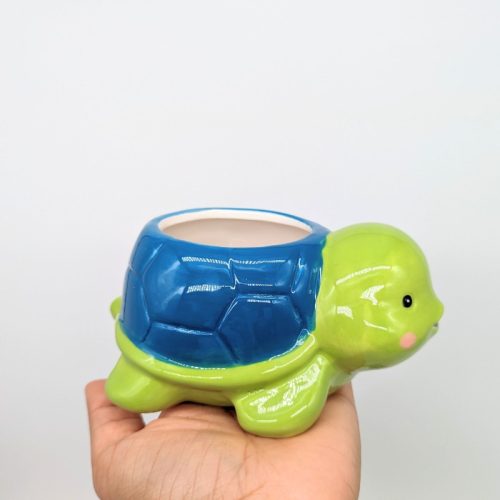 Blue Green Turtle Planter Pot_A