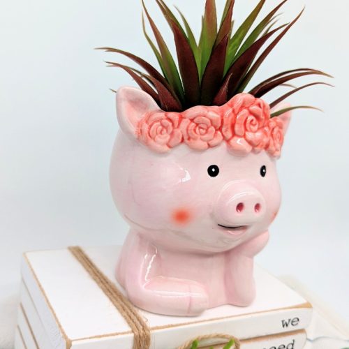 Flower Head Animal Planter Pot - Pig, Sheep