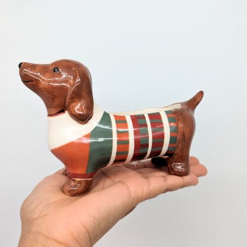 Colourful Weiner Sausage Dog Planter Pot