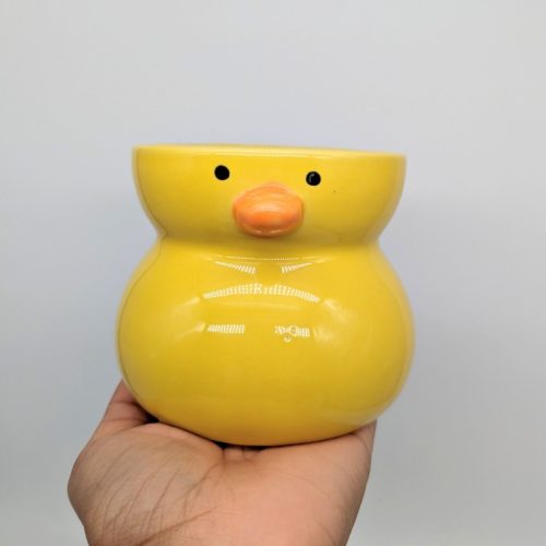 Yellow White Duck Ceramic Planter Pot