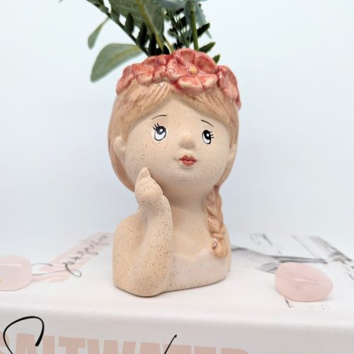 Curious Girl Ceramic Planter Pot