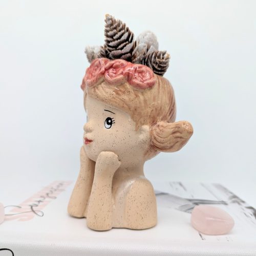 Thinking Girl with Headdress Planter Pot