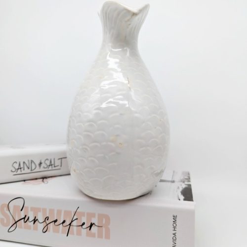 Sandy White Mermaid Ceramic Vase