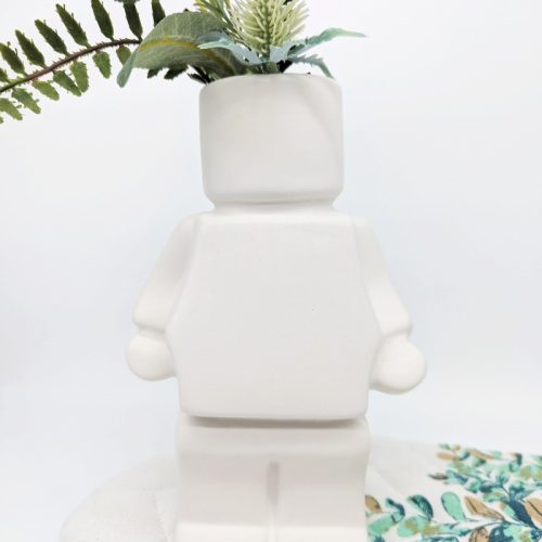 White Block Man Planter Pot