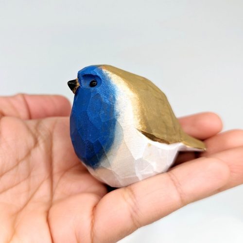 Colourful Teak Bird Figurine