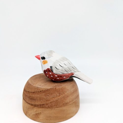 White Timber Bird Figurine
