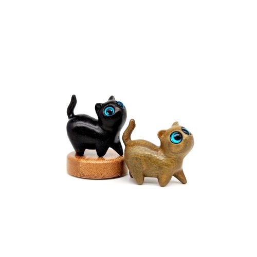 Mini Cat Wood Figurine