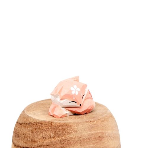 Pink Timber Fox Figurine