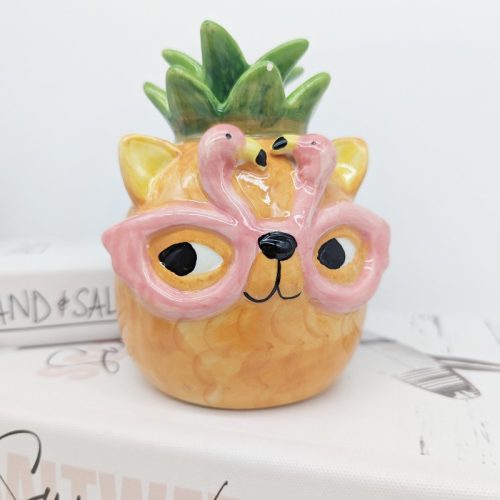 Pineapple Cat Bud Vase