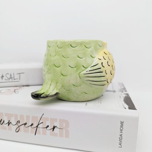 Green Budgie Bird Planter Pot