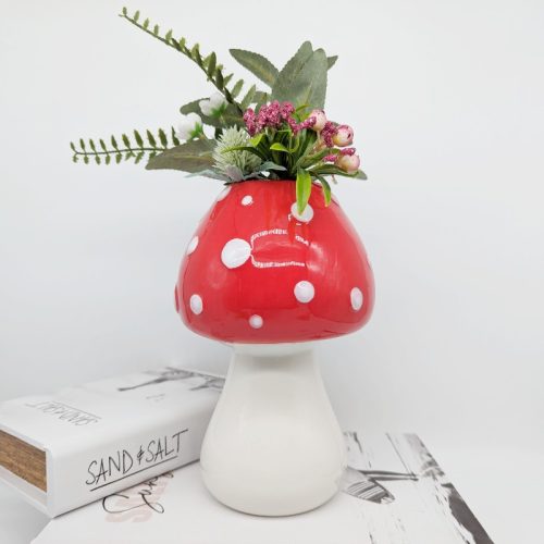 Red Mushroom Flower Vase