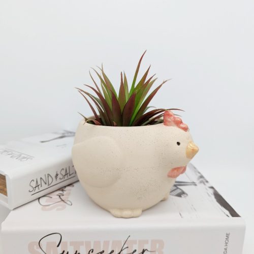 Sandy Rooster Chicken Planter Pot