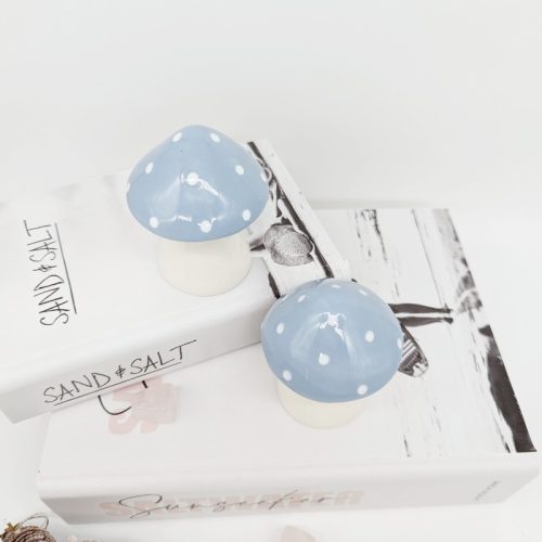 Blue Ceramic Mushroom Set