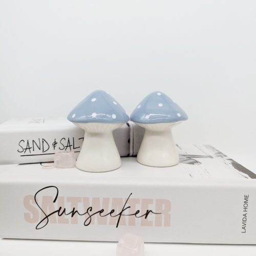 Blue Ceramic Mushroom Set