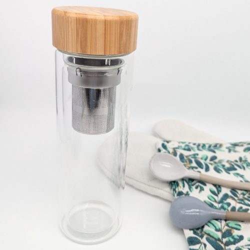 Double Walled Glass Bottle With Infuser