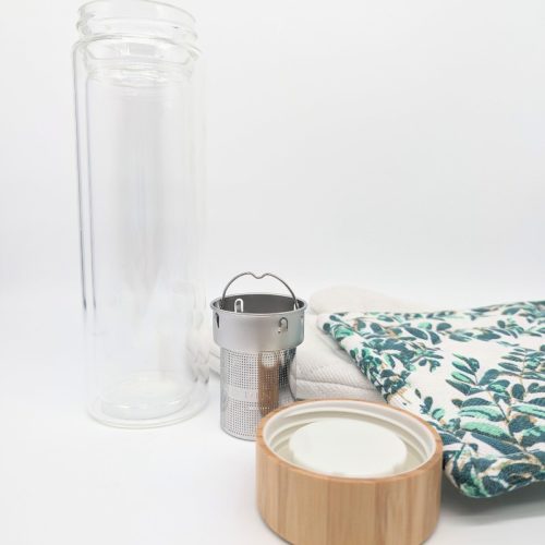 Double Walled Glass Bottle With Infuser