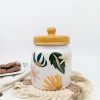 Floral Ceramic Coffee Tea Sugar Jar with Lid