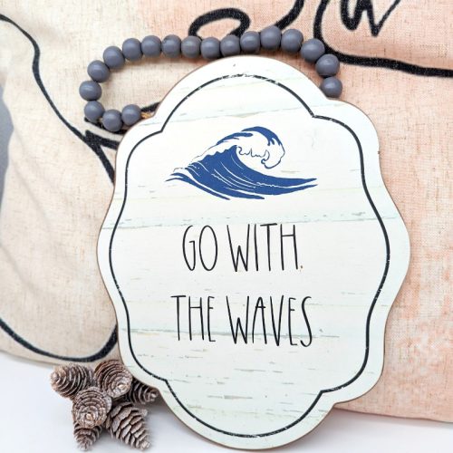 Go With The Waves Wood Wall Hanging