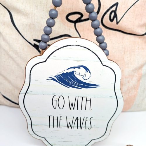 Go With The Waves Wood Wall Hanging