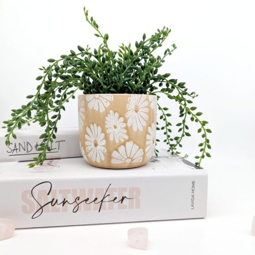 White Flowers Planter Pot