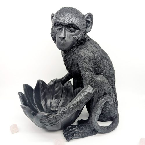 Black Monkey Bowl Sculpture