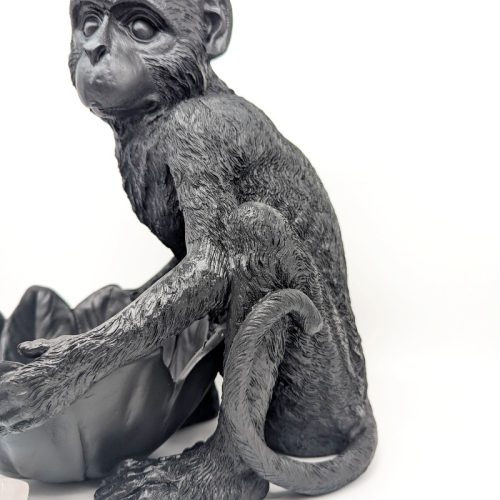 Black Monkey Bowl Sculpture