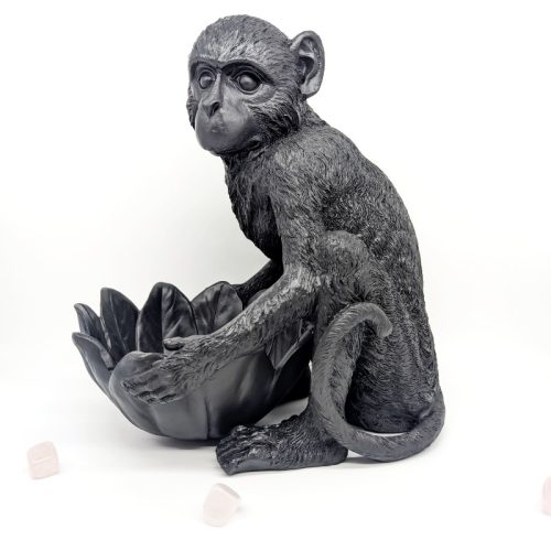 Black Monkey Bowl Sculpture