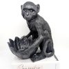 Black Monkey Bowl Sculpture