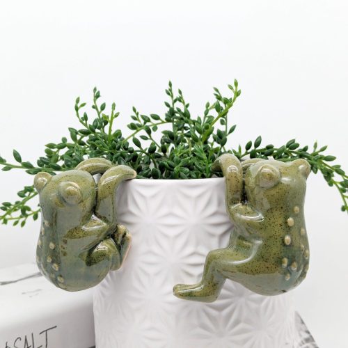 Green Frog Pot Sitter Hanger - Set of 2