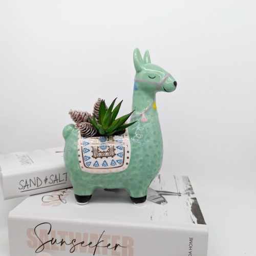 Green Llama Planter Pot