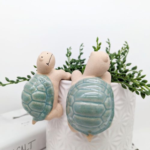 Green Turtle Pot Hanger Sitter - Set of 2