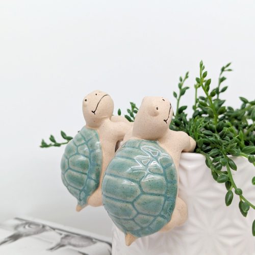 Green Turtle Pot Hanger Sitter - Set of 2