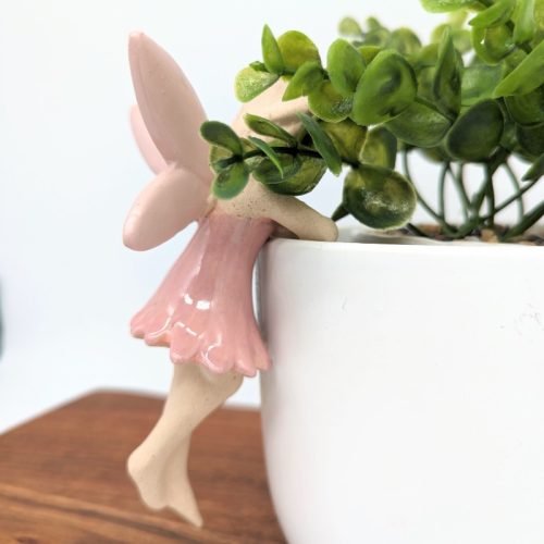 Pink Garden Fairy Pot Hanger Sitter