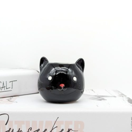 Tiny Black Cat Succulent Planter Pot