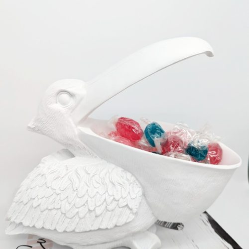 White Pelican Bowl Sculpture