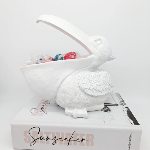 White Pelican Bowl Sculpture