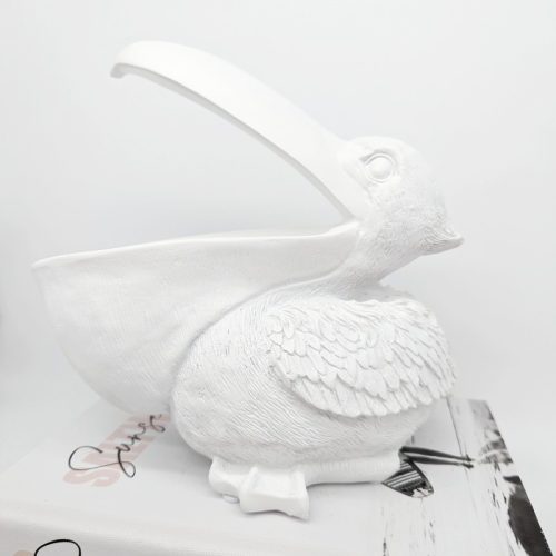 White Pelican Bowl Sculpture