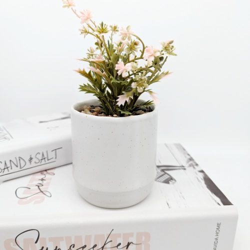 Always and Forever Ceramic Pot with Artificial Plant