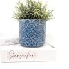 Blue Flower Ceramic Planter Pot